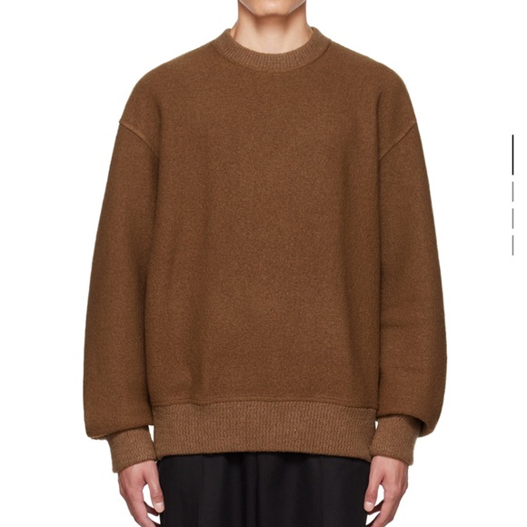 System Homme Brown Wool Crewneck Sweater - Size 46 (XS) - Oversized Fit - Picture 1 of 9